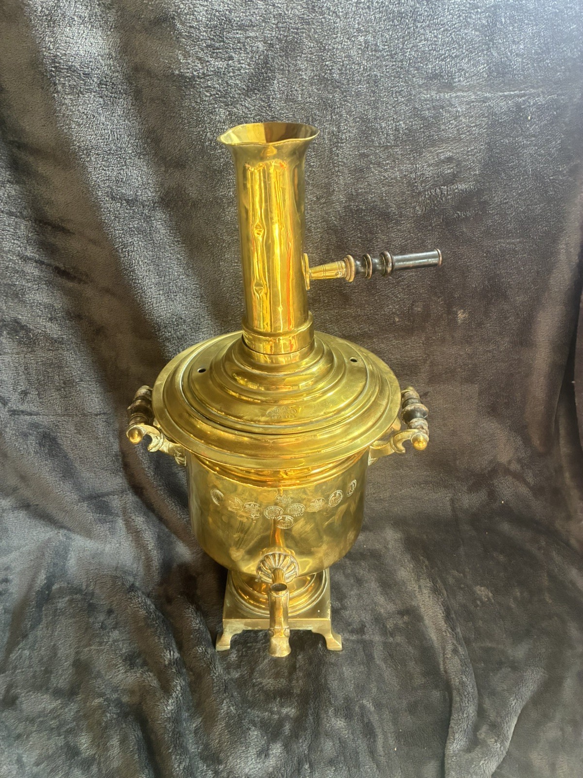 Antique Large Russian Brass Tula Samovar 18”Incomplete Untested Antique Large Russian Brass Tula Samovar 18”Incomplete Untested