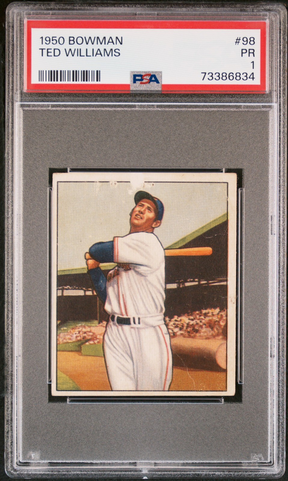TED WILLIAMS  -  1950 Bowman #98  -  PSA 1 POOR  -  Boston Red Sox