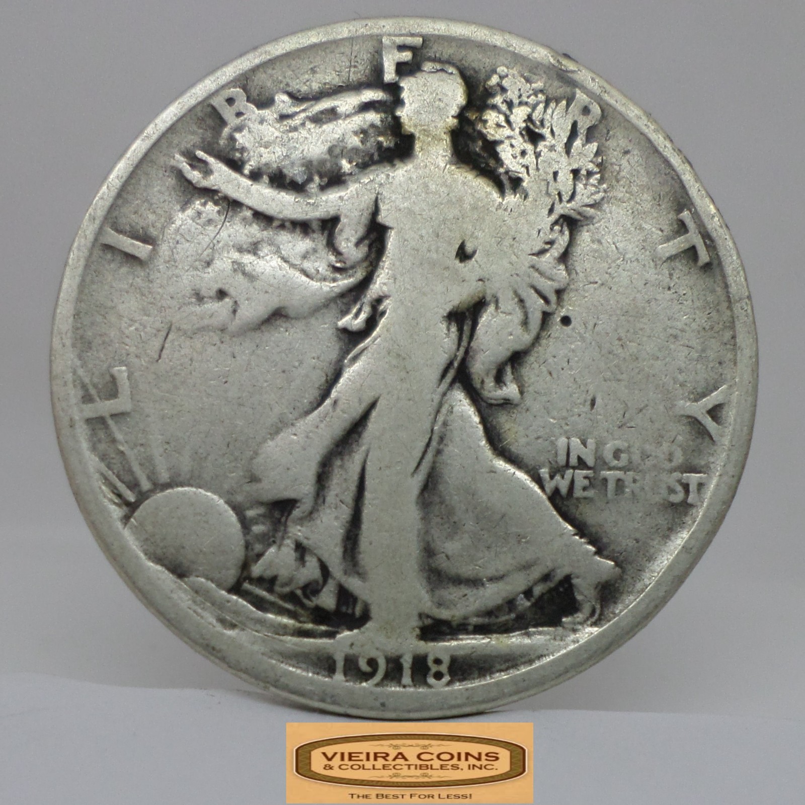1918-S Walking Liberty Half Dollar, 90% Silver - #C63265NQ