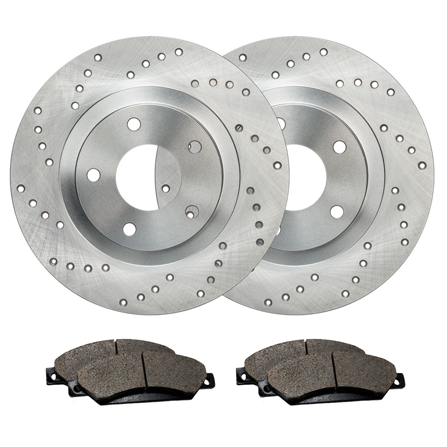Front Drilled Brake Rotors + Pads for 2019-2023 VW Jetta Tiguan GTI Audi Q3 Front Drilled Brake Rotors + Pads for 2019-2023 VW Jetta Tiguan GTI Audi Q3