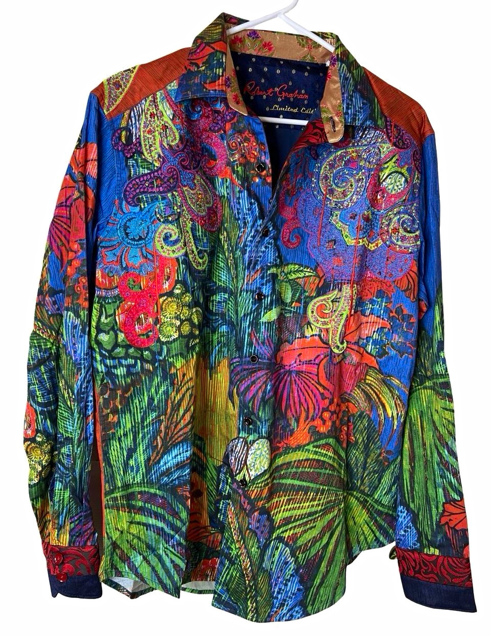 Robert Graham Limited Edition Men\'s M Multicolor Paisley Long Sleeve Cotton Robert Graham Limited Edition Men\'s M Multicolor Paisley Long Sleeve Cotton
