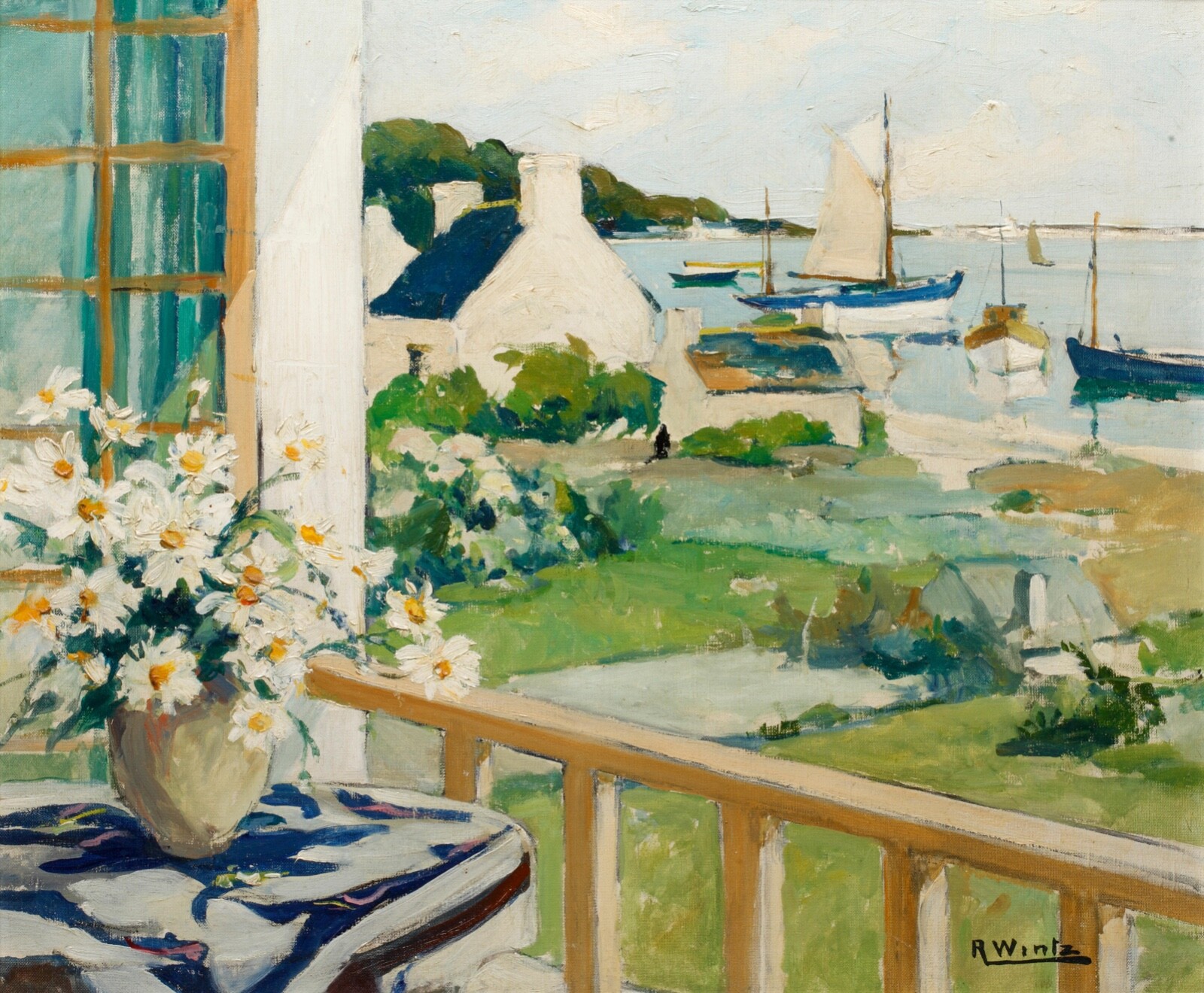 Raymond Wintz : Finistere Harnour from my Studio : Archival Quality Art Print