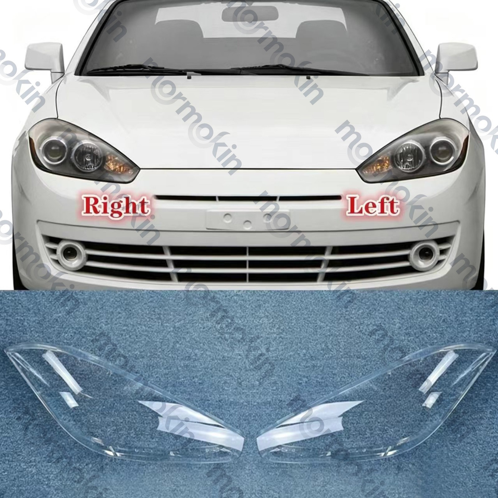 LH&RH Side Headlight Lens Cover For Hyundai Tiburon 2007-2008 +Sealant Glue