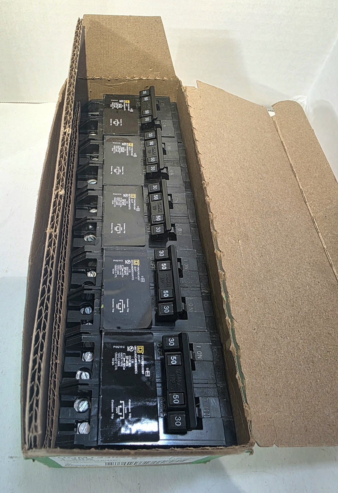 Lot of 5 Square D HOMT230250CP 30/50 Amp 2 Poles Quad Circuit Breaker New