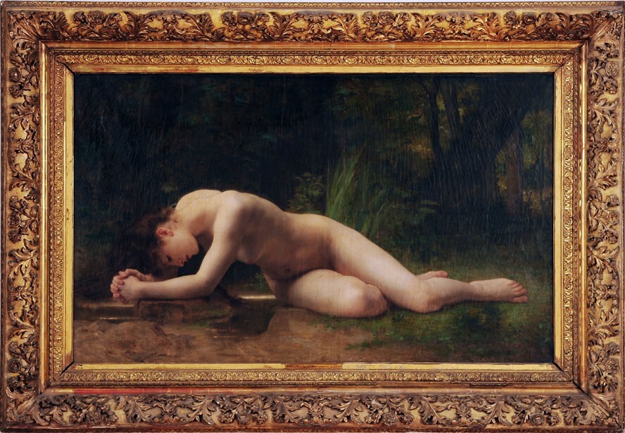 Hand Old Master-Art Antique Oil Painting Bouguereau nude girl on canvas 24\ Hand Old Master-Art Antique Oil Painting Bouguereau nude girl on canvas 24\