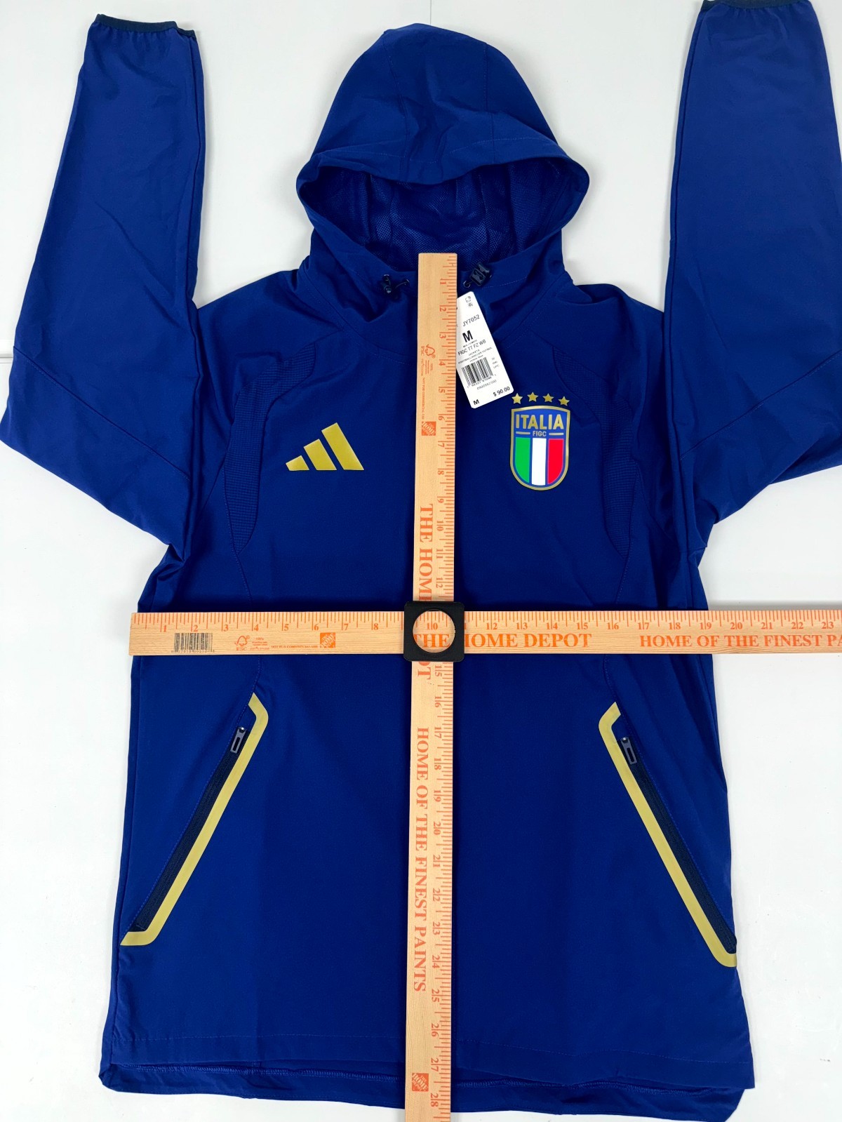 Adidas Italy Tiro Travel Full Zip Windbreaker Jacket Men\'s Blue Soccer JY7052 Adidas Italy Tiro Travel Full Zip Windbreaker Jacket Men\'s Blue Soccer JY7052