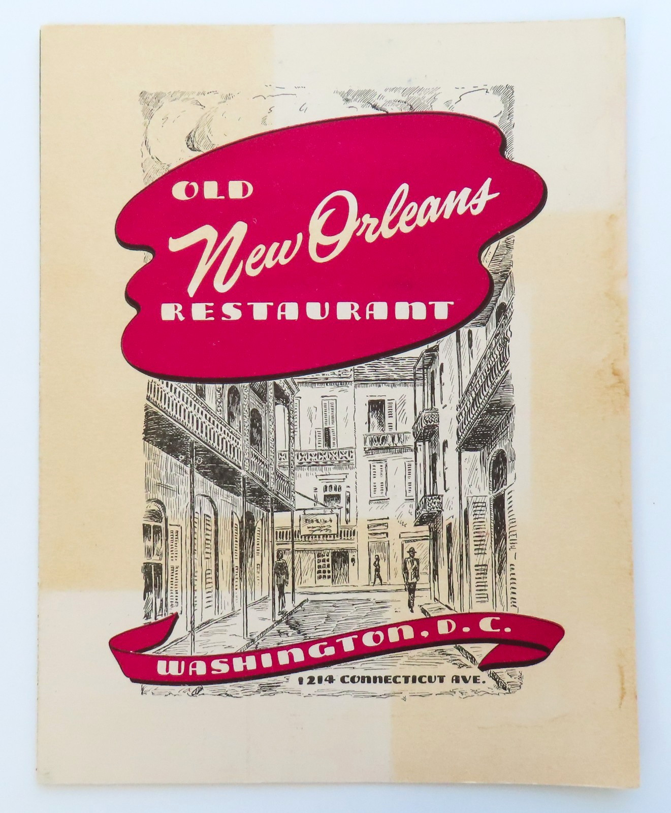 Old New Orleans Restaurant Menu Vintage 1949 40s Washington DC Dinner Travel