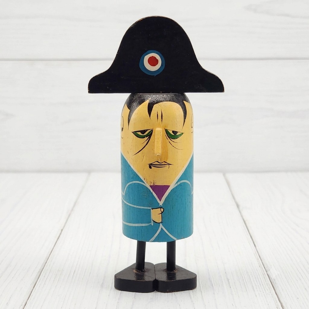 Pride Creations Popsie Napoleon Toy Vtg 60s Wood Push Up Mad For You MCM Rare