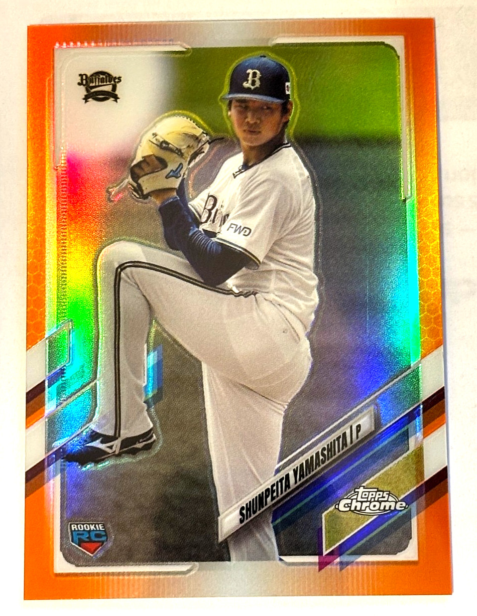 2021 Topps Chrome NPB SHUNPEITA YAMASHITA RC #111 Orange Refractor /25 Buffaloes 2021 Topps Chrome NPB SHUNPEITA YAMASHITA RC #111 Orange Refractor /25 Buffaloes