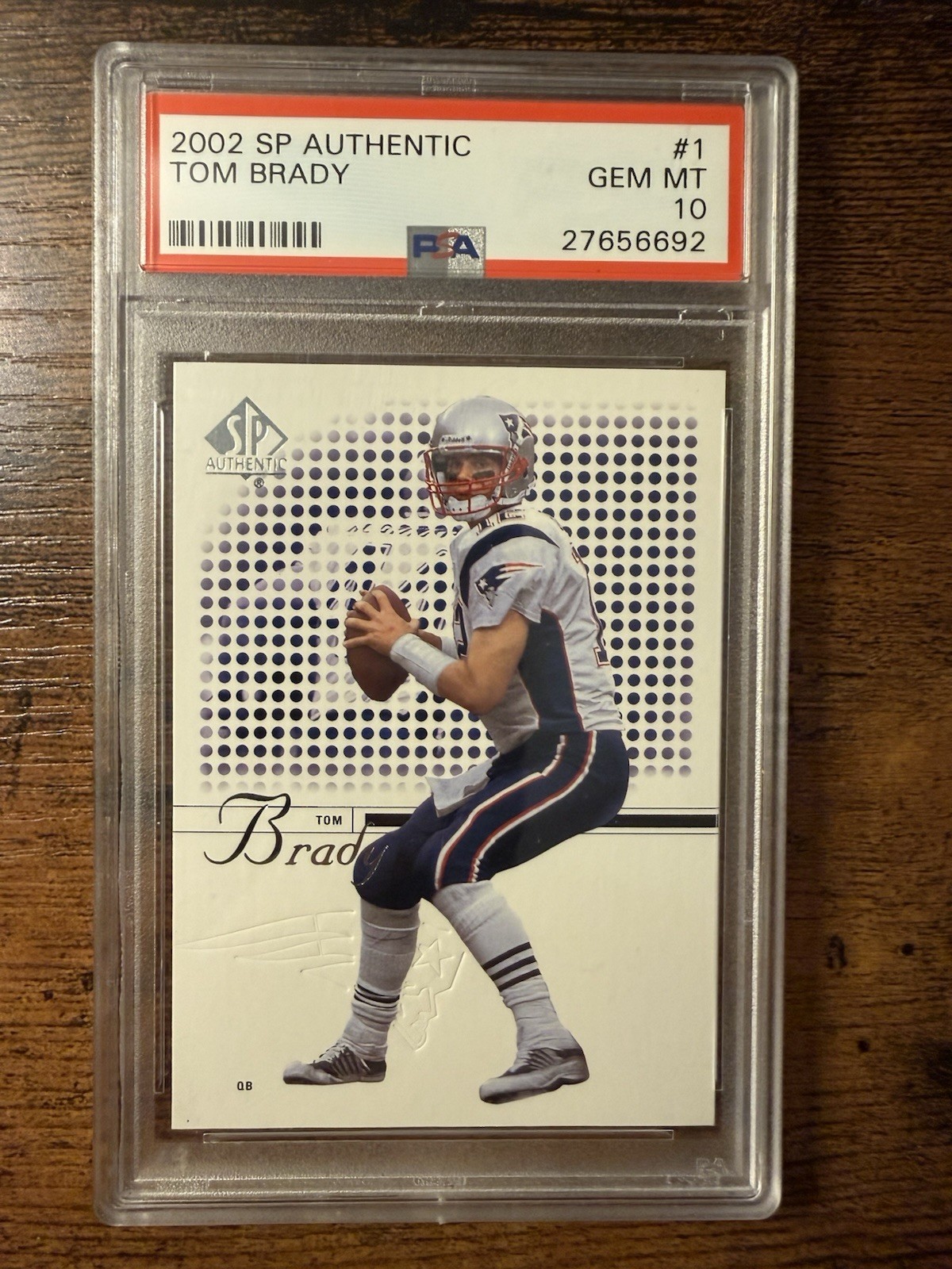 2002 SP Authentic Tom Brady #1 PSA 10 GEM MINT New England Patriots 2002 SP Authentic Tom Brady #1 PSA 10 GEM MINT New England Patriots