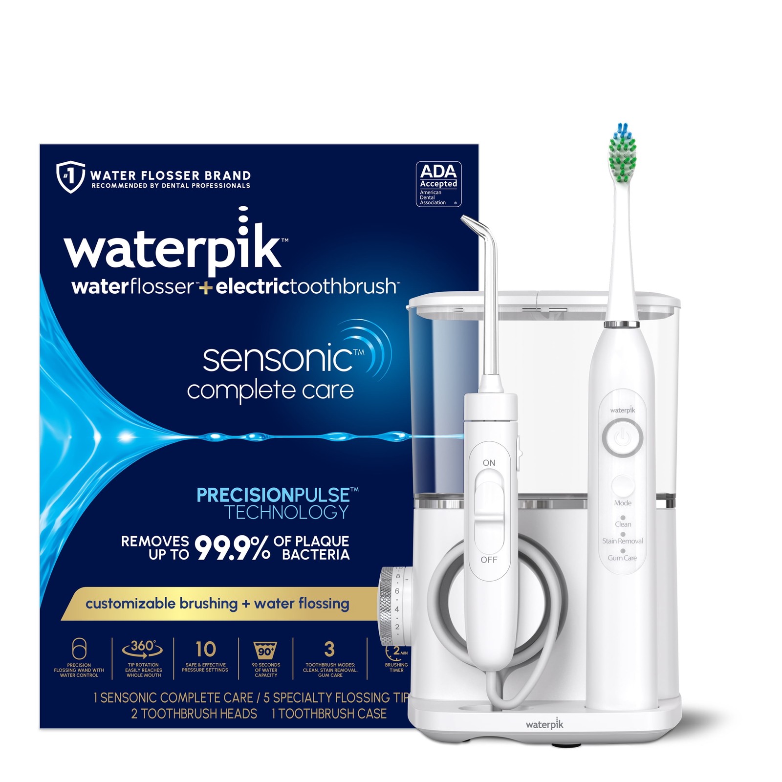 Waterpik Sensonic Complete Care Water Flosser and Sonic Electric Toothbrush