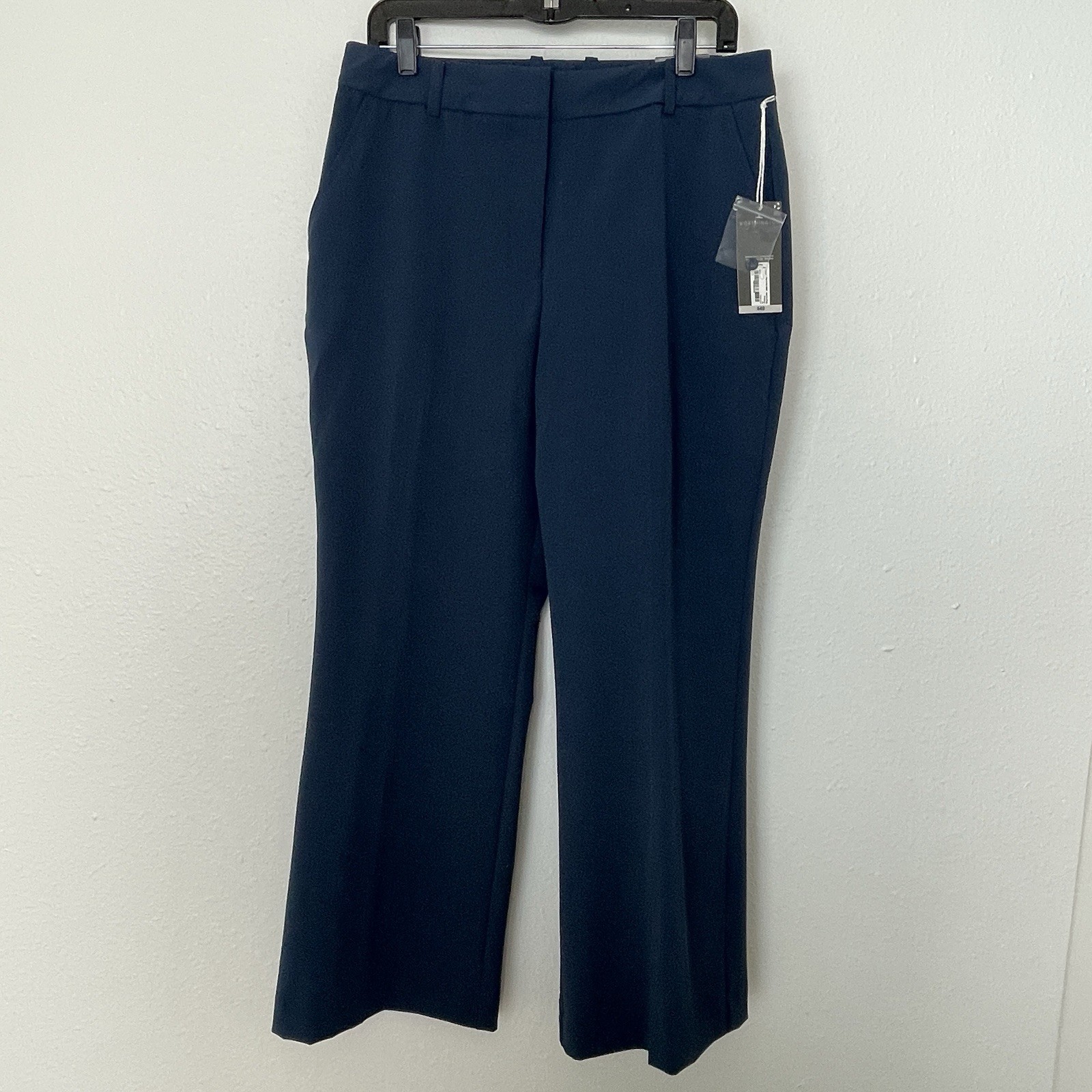 WORTHINGTON 10 P Women CURVY FIT Trouser Blue DRESS PANTS high rise Wrinkle Free