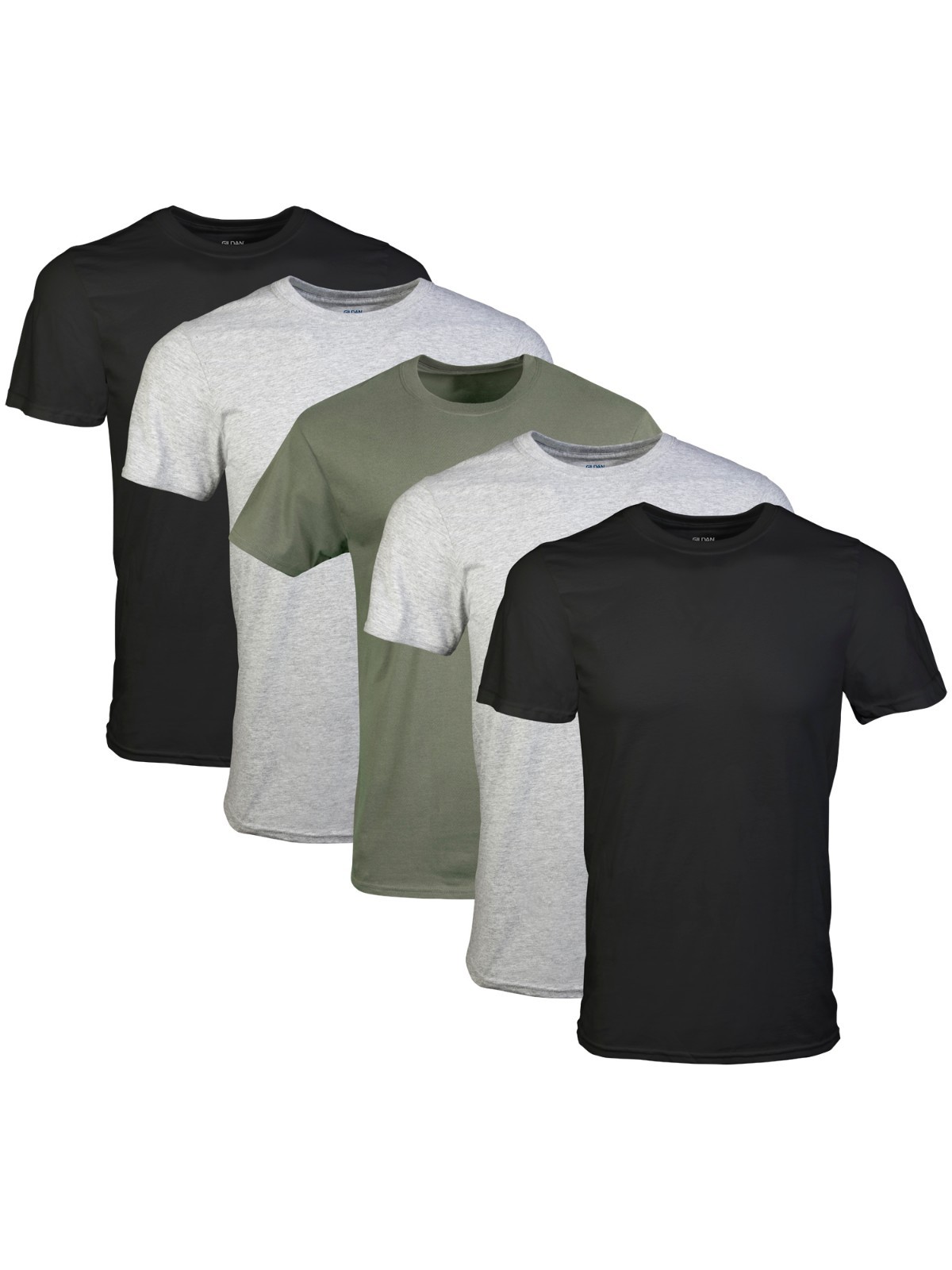 Gildan Adult Men\'s Short Sleeve Crew-Neck  Assorted Color T-Shirt 5-Pack  S-2XL