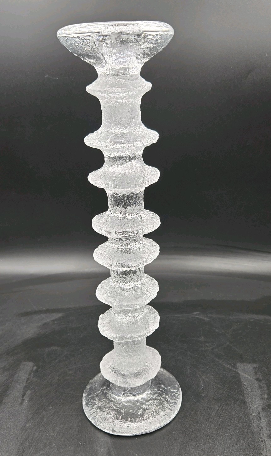 Signed Iittala Festivo 8-Ring Glass Candlestick 12\