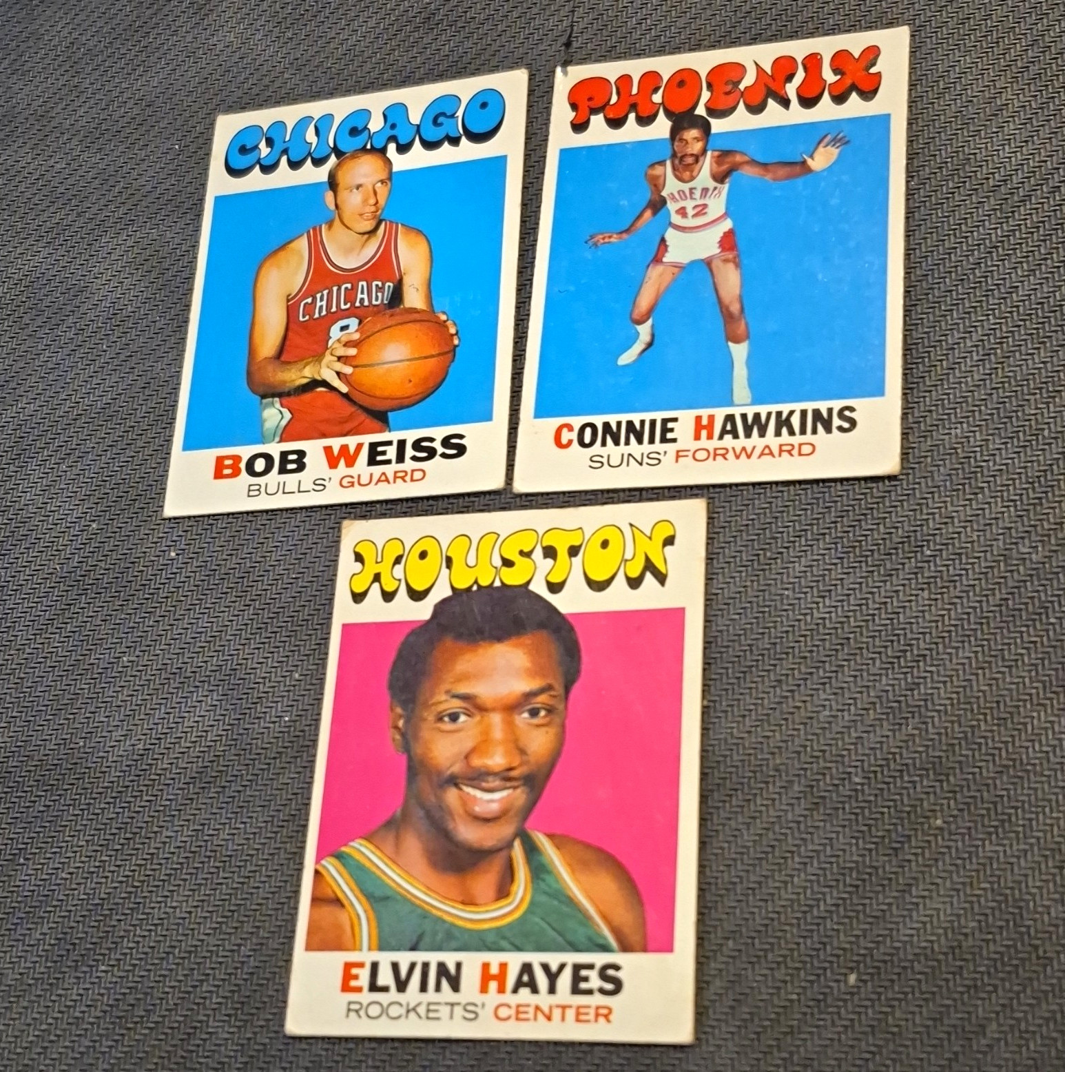Topps 1969-70 NBA 3-Card Lot Bob Weiss Connie Hawkins Elvin Hayes #128 Topps 1969-70 NBA 3-Card Lot Bob Weiss Connie Hawkins Elvin Hayes #128