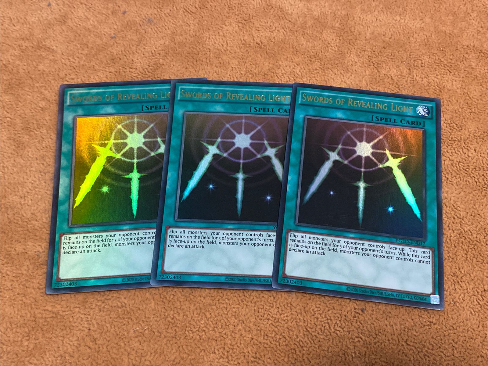🔥 3x Yugioh Swords of Revealing Light YGLD-ENB17 Ultra Rare NM PLAYSET 🔥