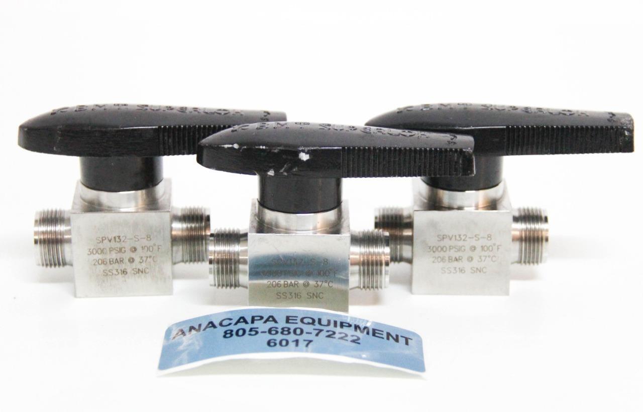 BMT SuperLok T & S Ball Valve SPV120--S-8 3000 PSI 206 BAR LOT of 3 (6017)