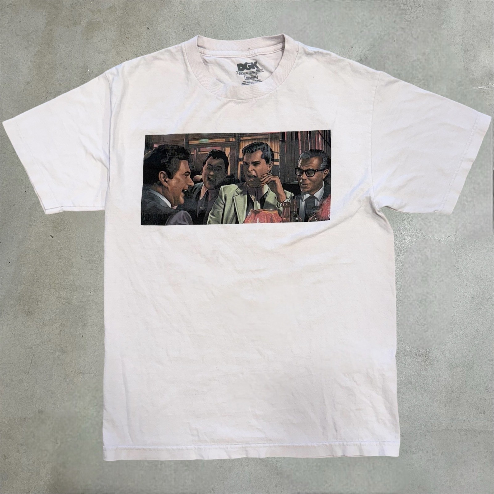 DGK Mens Goodfellas Graphic Movie T-Shirt White Size Medium Skate Streetwear Tee DGK Mens Goodfellas Graphic Movie T-Shirt White Size Medium Skate Streetwear Tee