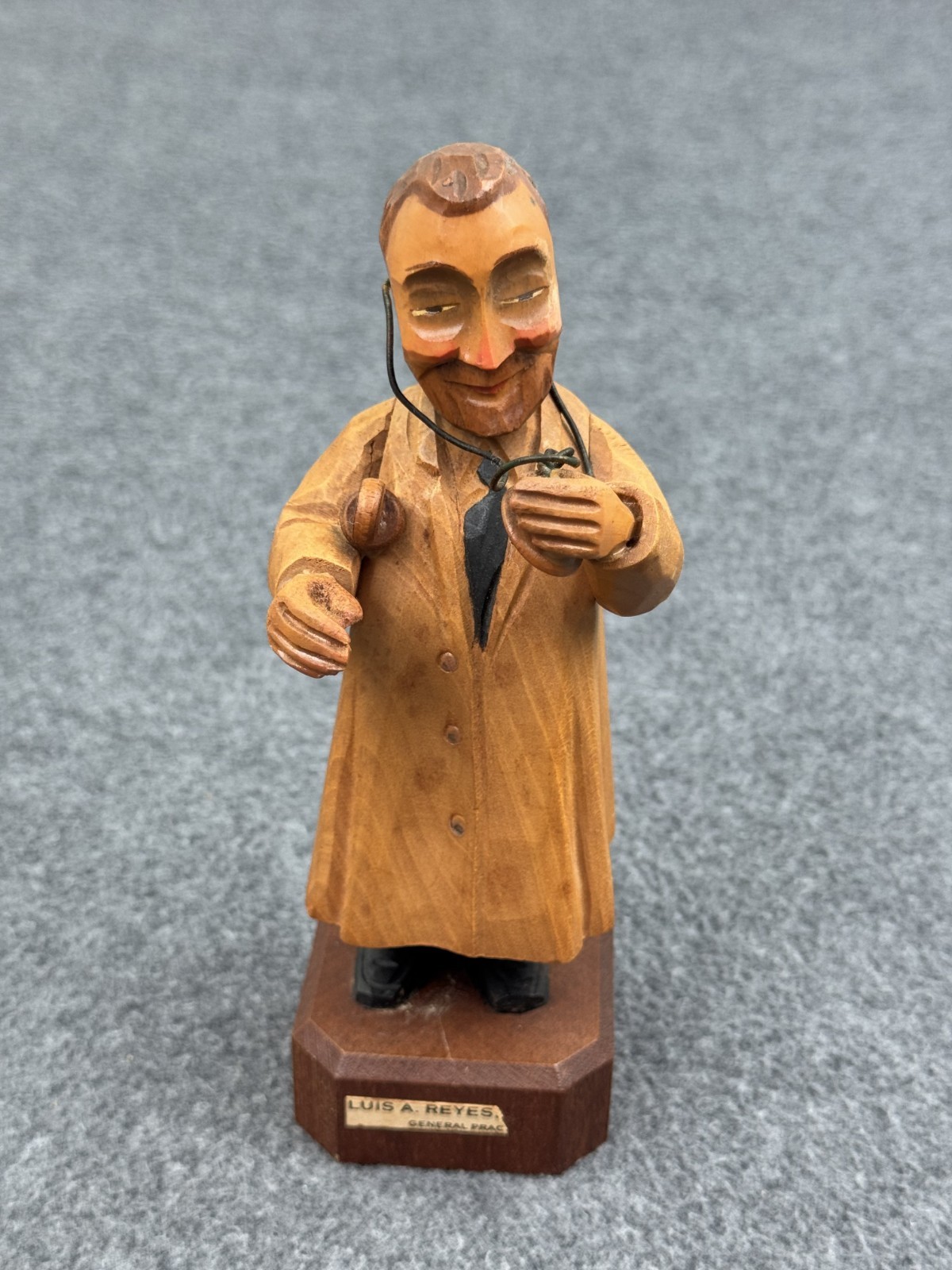 Vintage Anri Hand Carved Wood General Practitioner Doctor Figurine Vintage Anri Hand Carved Wood General Practitioner Doctor Figurine