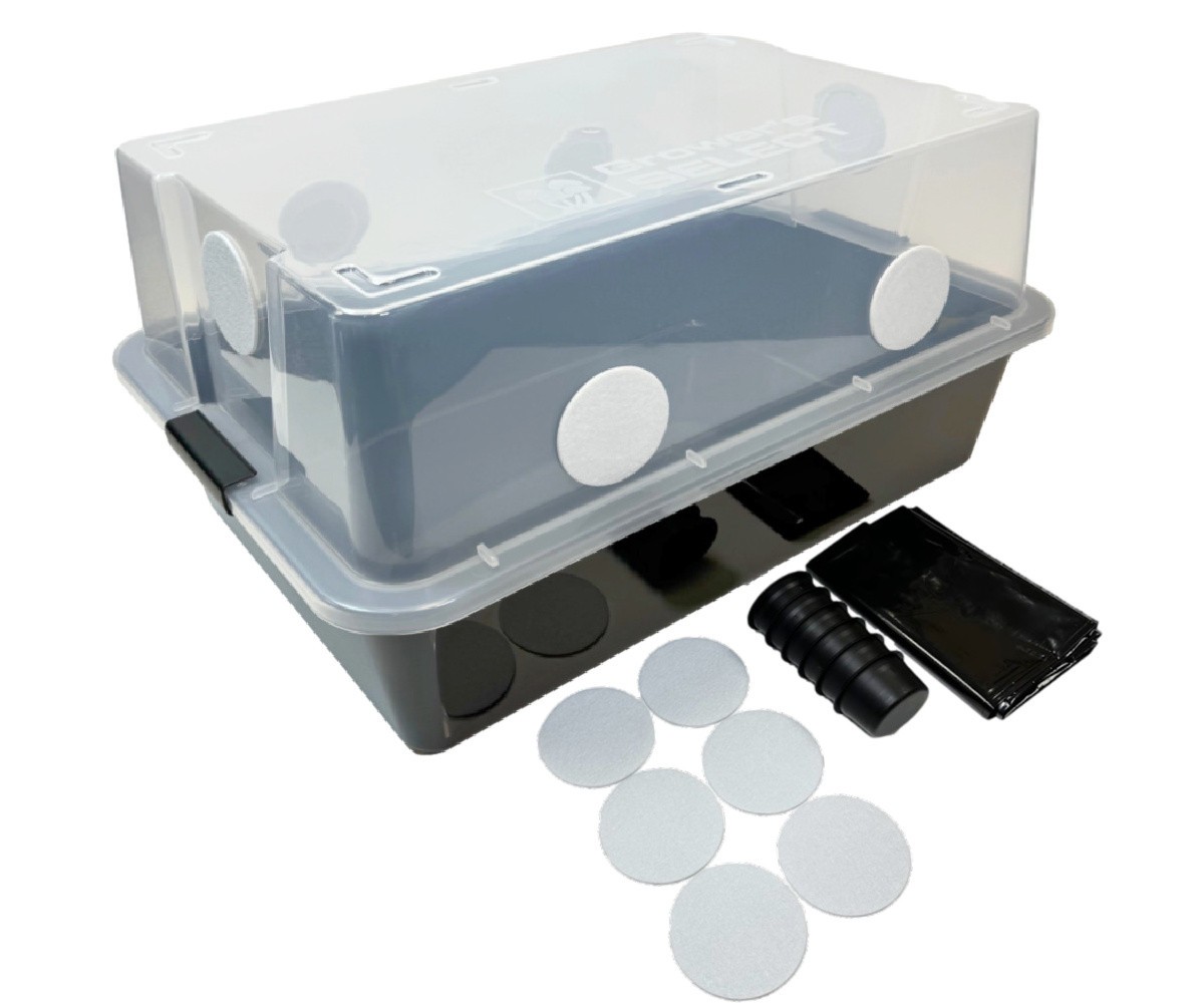 Grower\'s Select 66Q Mushroom Monotub Fruiting Chamber w/ Filter Disks and Liner