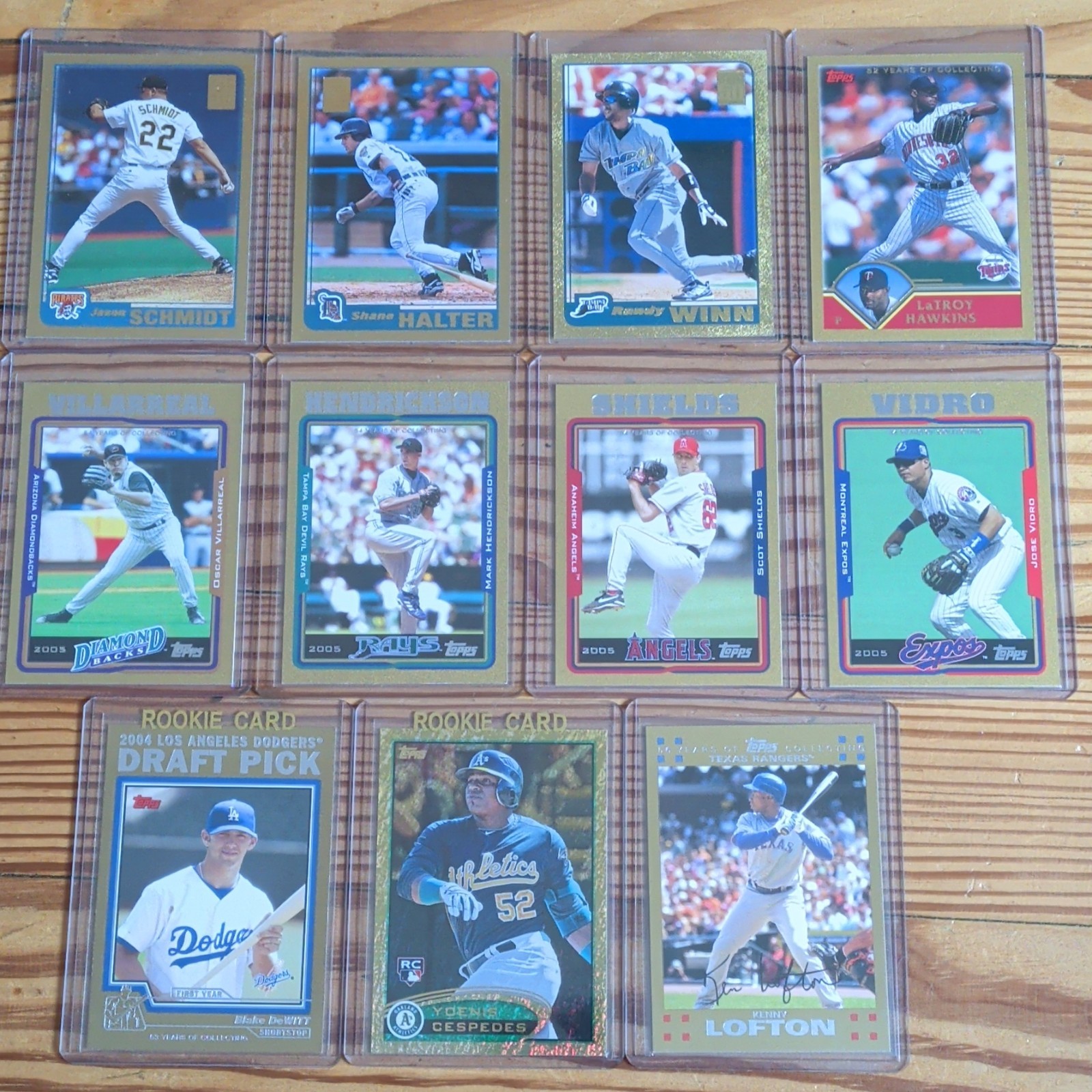 2002-2012 Topps Gold Parallel Serial Numbered Lot of 10 Plus Golden Sparkle RC