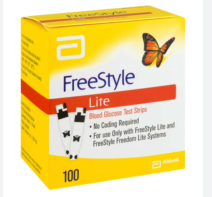 FreeStyles Lites Blood Glucose Diabetic Test Strips 100ct Imported EXP 1-2028