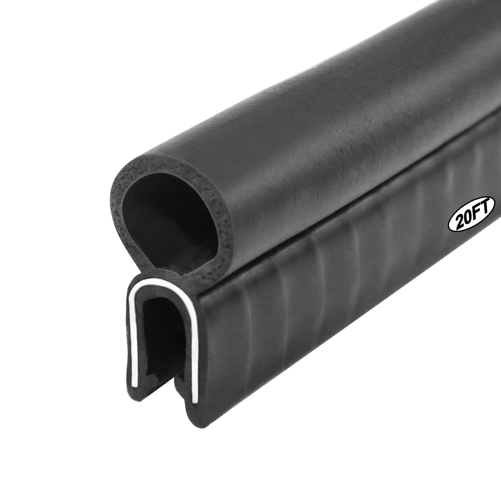Storystore Automotive Door Weather Stripping 20Ft Car Rubber 20Ft, Black 