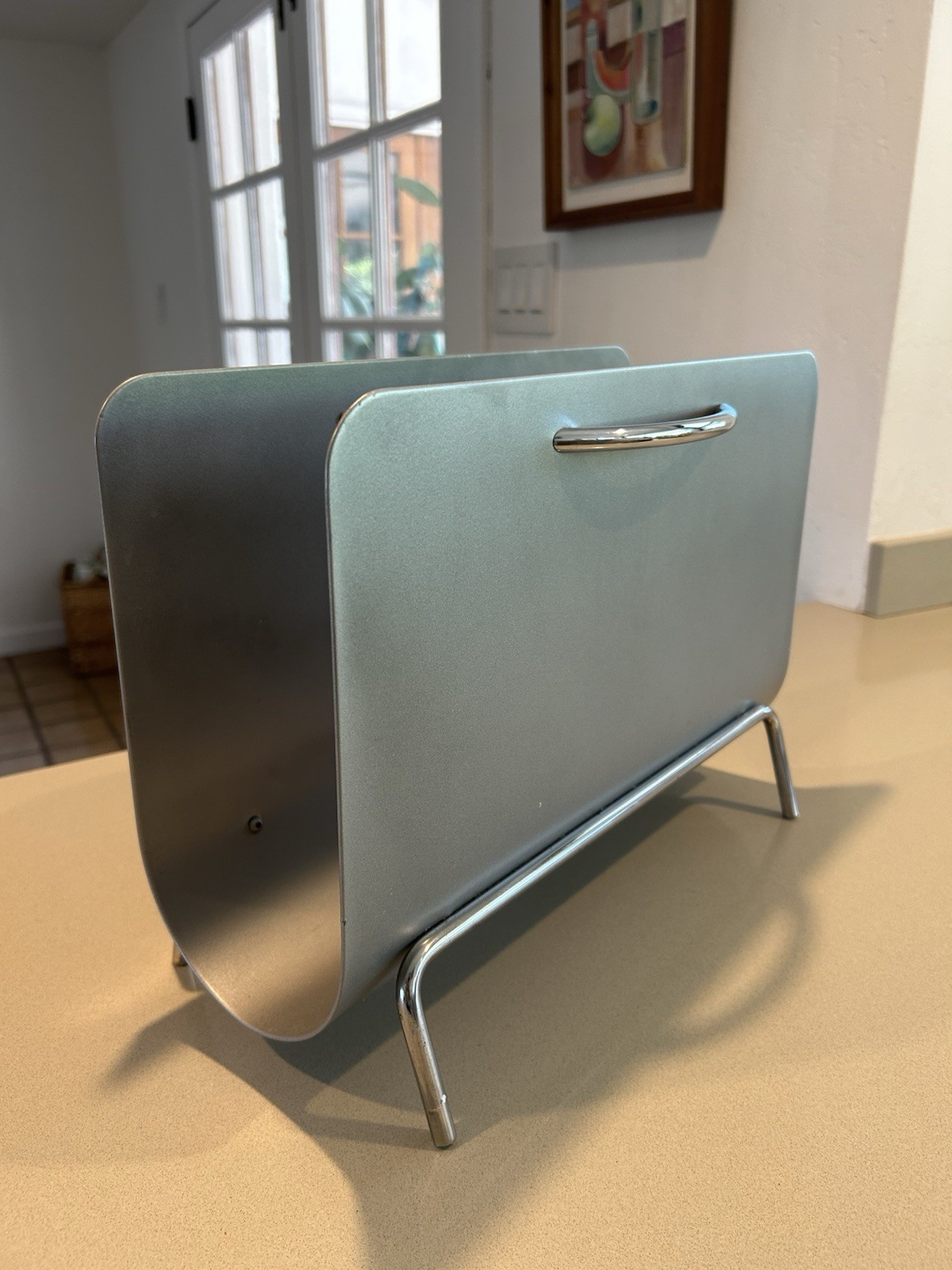 Magazine Rack Vintage MCM Mid Century Sculptural Post Modern Record Holder Magazine Rack Vintage MCM Mid Century Sculptural Post Modern Record Holder