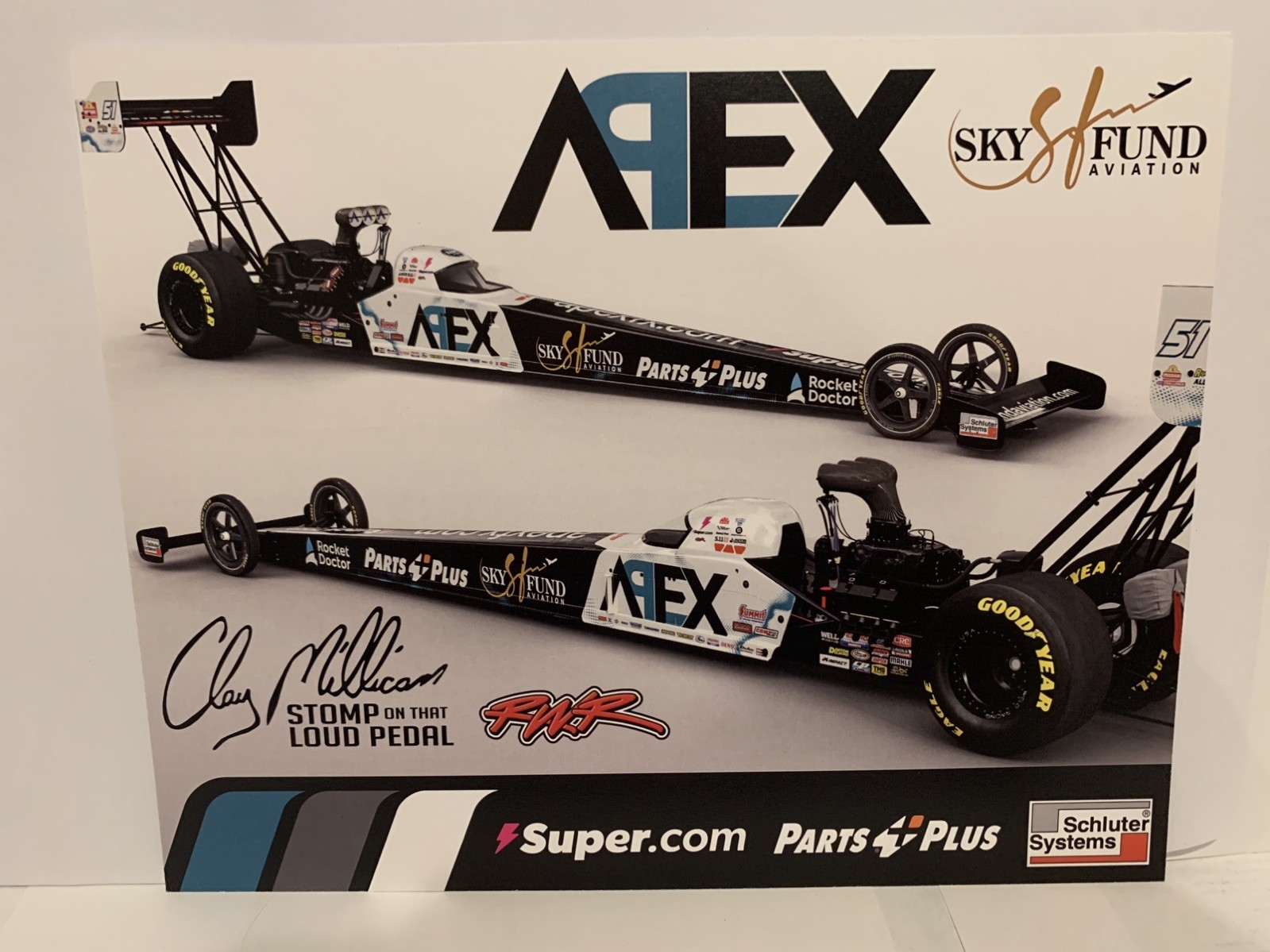 2026 CLAY MILLICAN RWR PARTS PLUS/APEX SKY FUND NHRA TOP FUEL DRAGSTER POSTCARD 2026 CLAY MILLICAN RWR PARTS PLUS/APEX SKY FUND NHRA TOP FUEL DRAGSTER POSTCARD