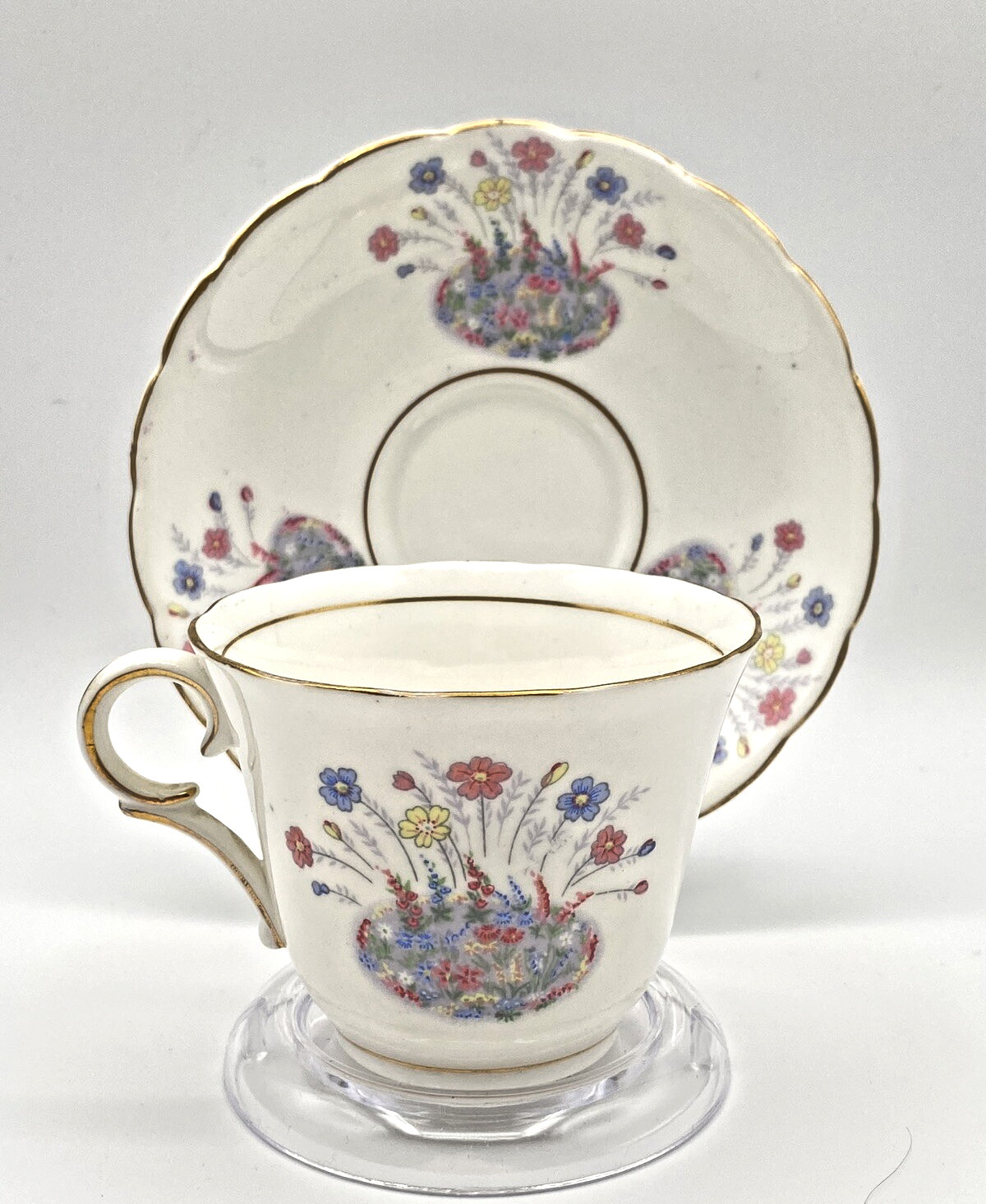 Colclough TEA CUP & SAUCER England  VTG 1940's Bone China Parties Bridal Showers