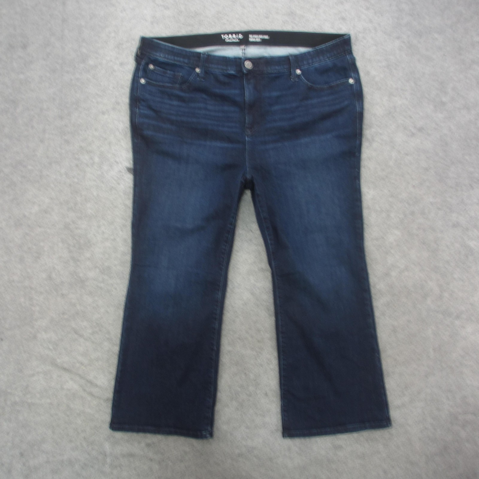 Torrid Sky High Kick Bootcut Jeans Womens Plus 22R Blue Dark Wash Stretch Denim