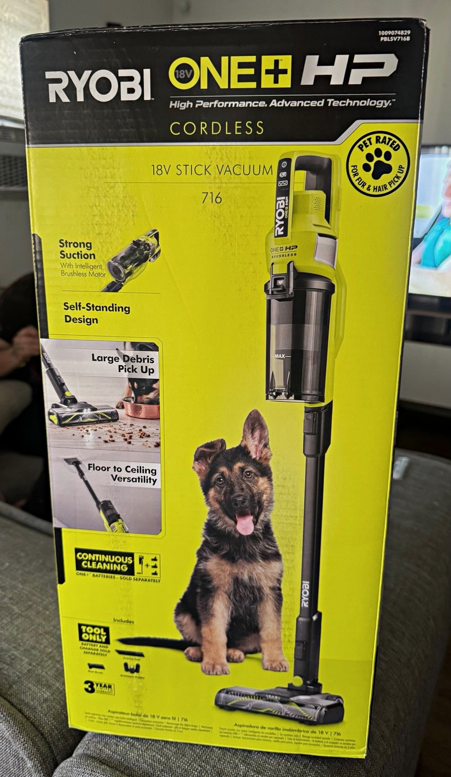 Ryobi ONE+ HP 18V Cordless Bagless Stick Vacuum Pet Hair Self-Standing