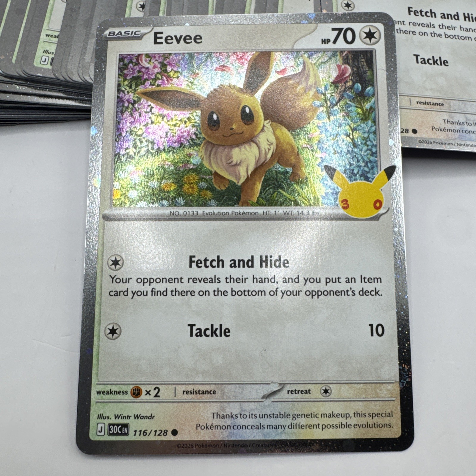 Eevee 116/128 [Cosmic Holo] - Pokemon 30th Anniversary Promo Lot Of 60