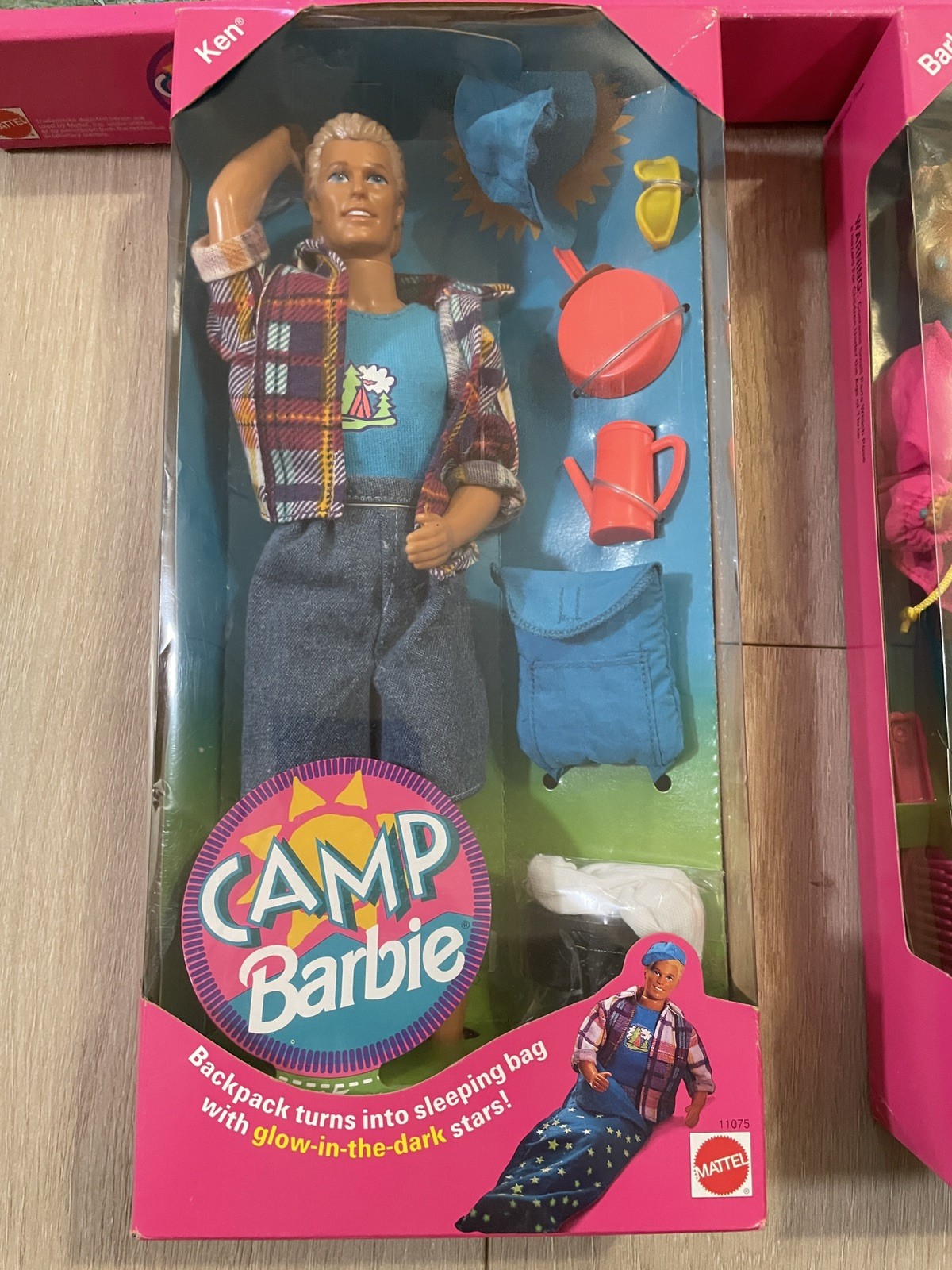 Vintage 1993 Camp Barbie Ken Doll NIB Sealed New In Box Mattel 11075 Glow Stars Vintage 1993 Camp Barbie Ken Doll NIB Sealed New In Box Mattel 11075 Glow Stars
