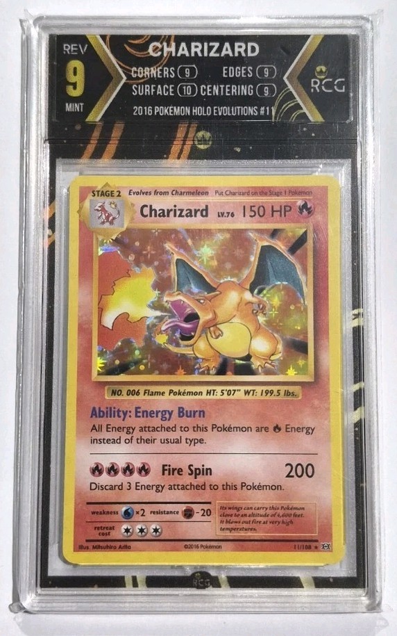 RCG 9 Pokémon TCG 2016 Evolutions Charizard 11/108 Holo Rare English RCG 9 Pokémon TCG 2016 Evolutions Charizard 11/108 Holo Rare English