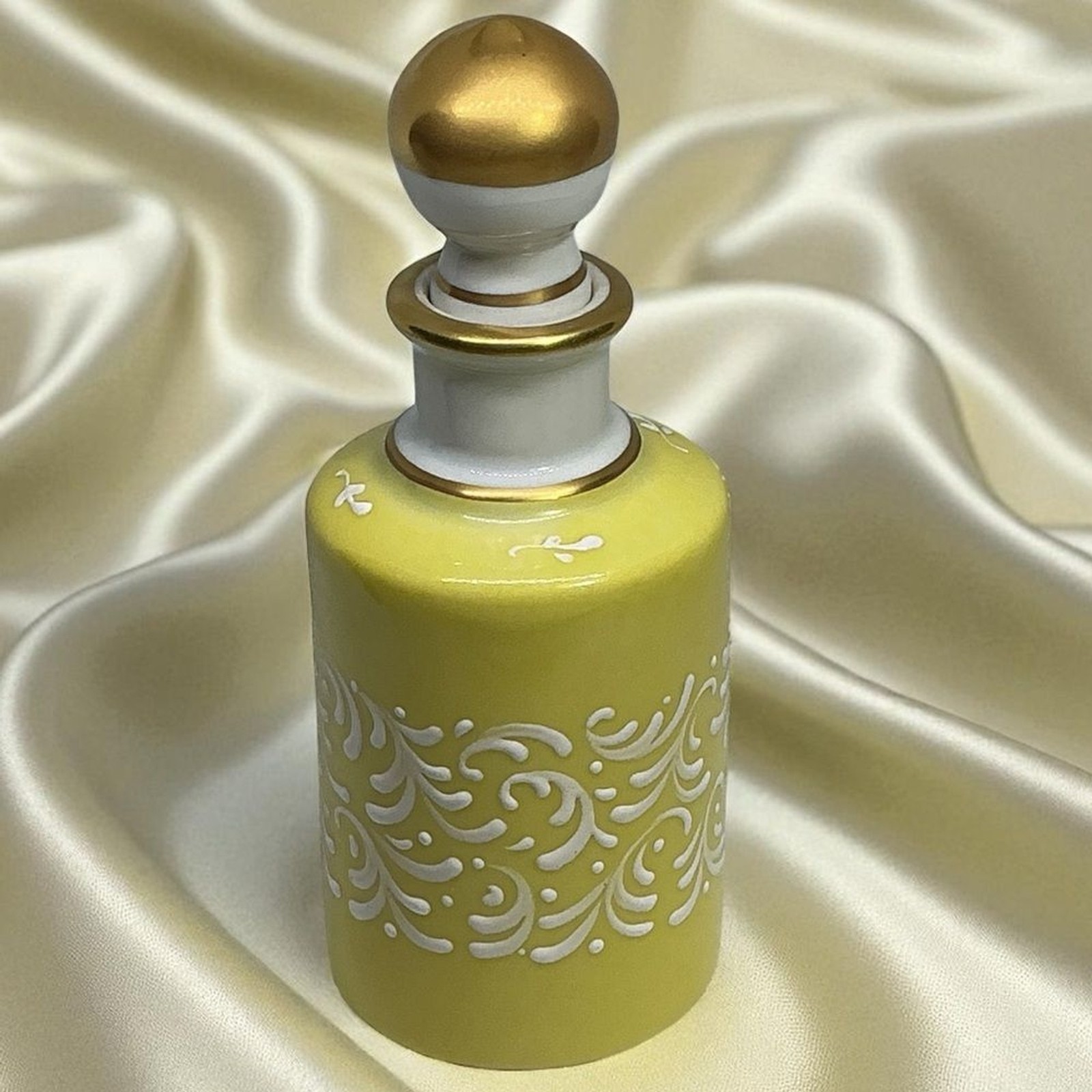 Vintage Limoges France Vanity Bottle Hand Painted Scroll Work Vintage Limoges France Vanity Bottle Hand Painted Scroll Work