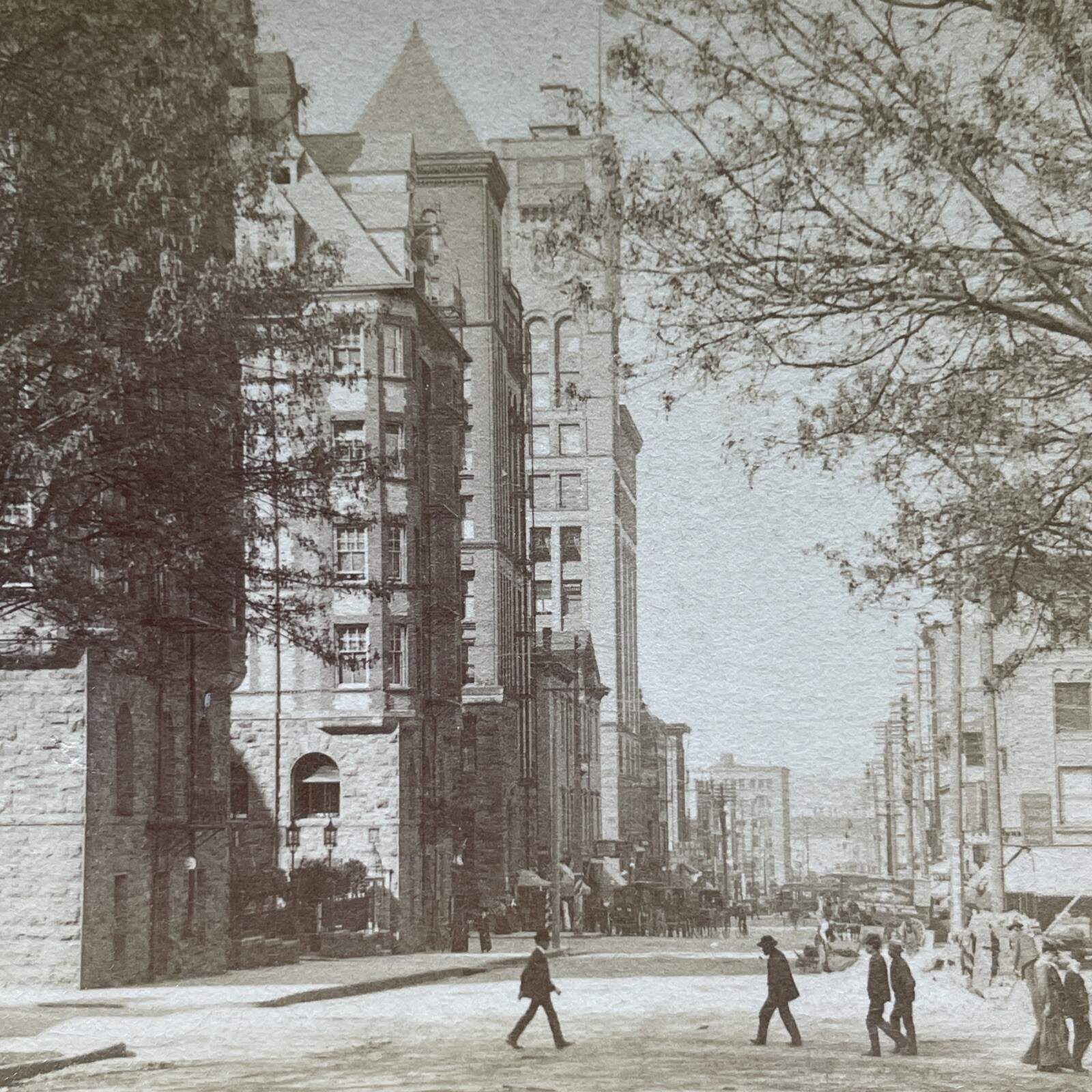 Sixth Street Portland Oregon Stereoview B. W. Kilburn 1905 Curved Mount City