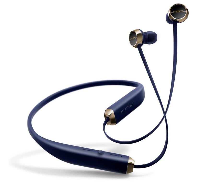 SOL Republic Shadow Wireless Bluetooth Headphones – Navy Blue & Gold – Premium