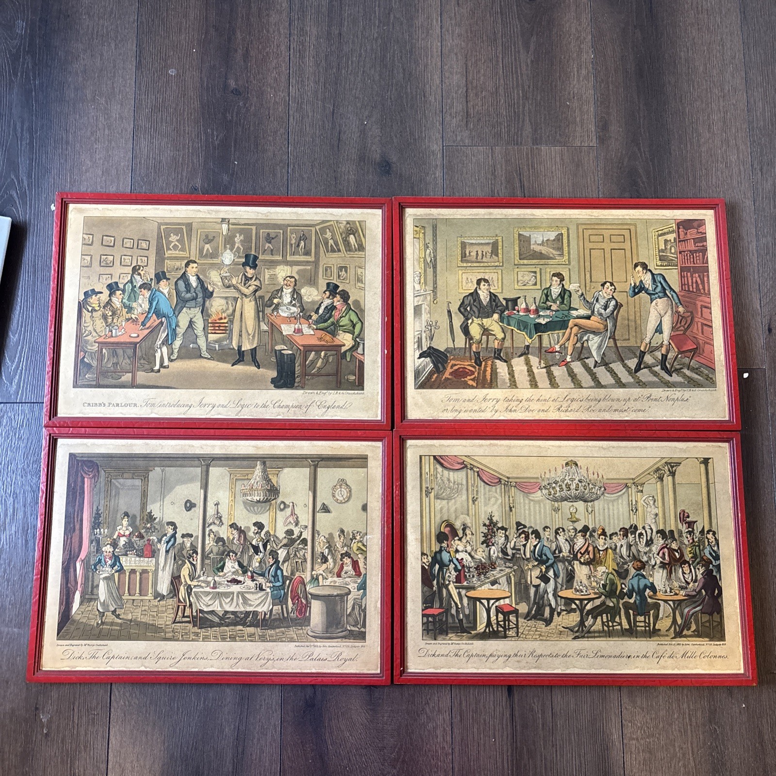 Set Of 4 George Gruickshank Etching Prints Framed Published 1822 Paris Set Of 4 George Gruickshank Etching Prints Framed Published 1822 Paris