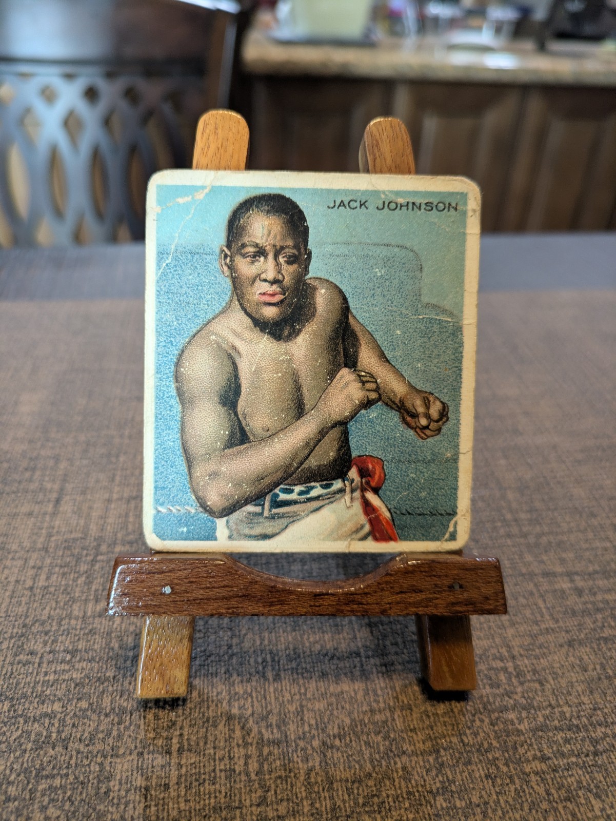 JACK JOHNSON 1910 T218 Champions MECCA Front Face Shirtless Poor-Good Boxing HOF