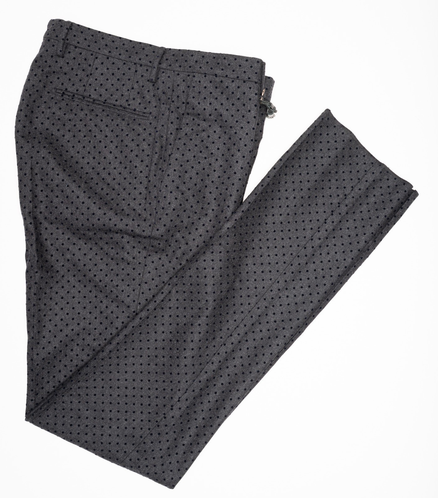 INCOTEX Charcoal Dress Pants Super 100\'s Wool Slim Fit Flat Front 30 (EU 46)