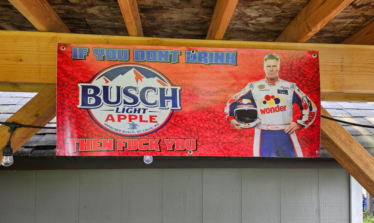 Ricky Bobby Busch Light Apple Banner Size: 48\