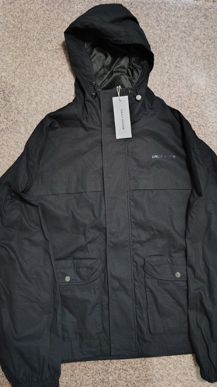 $200 NWT XXL Daily Paper Ripstop Cargo Track Jacket Mens Black Oyster Gorpcore