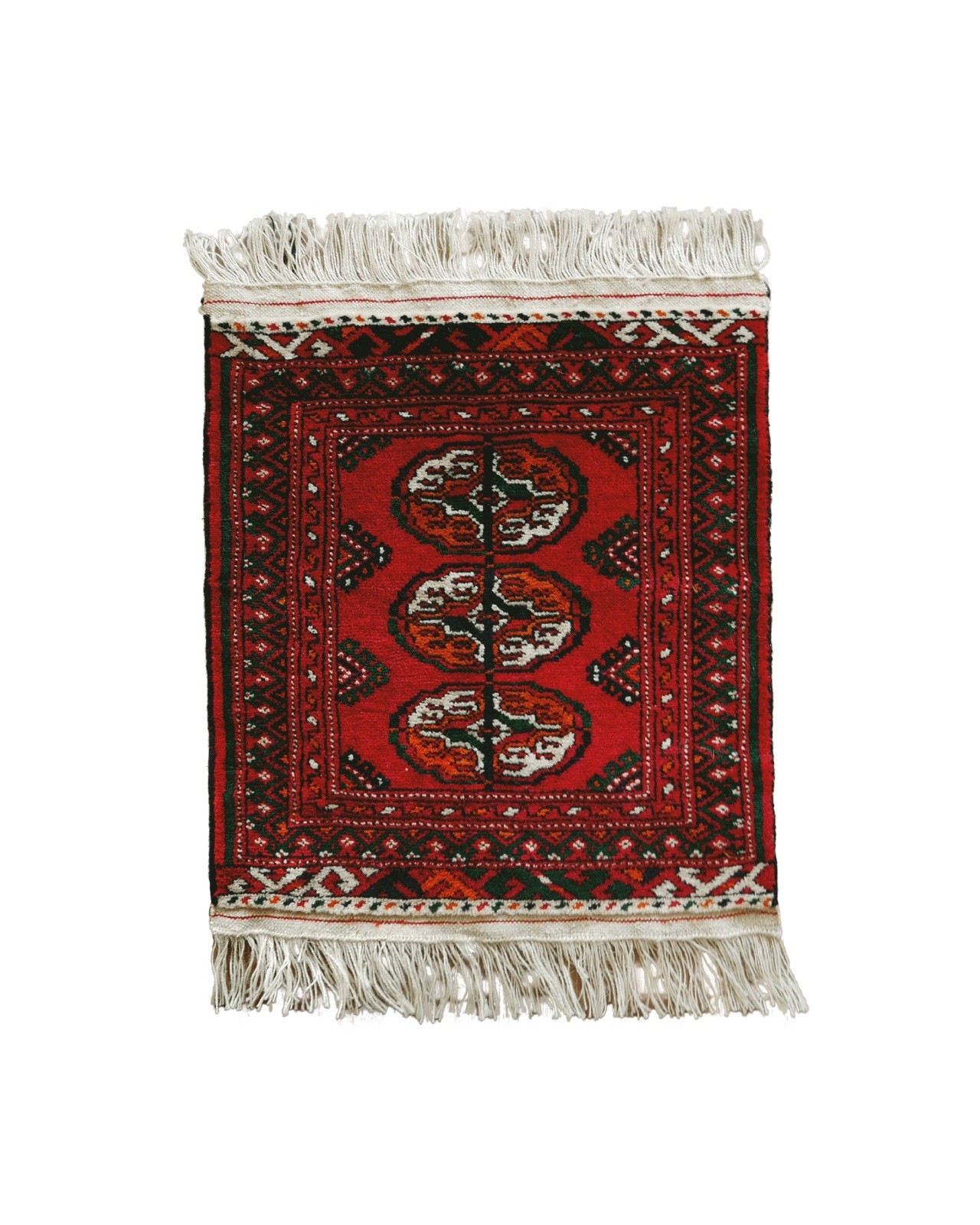 Handwoven Turkmen Tekke Wool Collector Rug 1.5 x 1.75 ft New / Gul & Knot