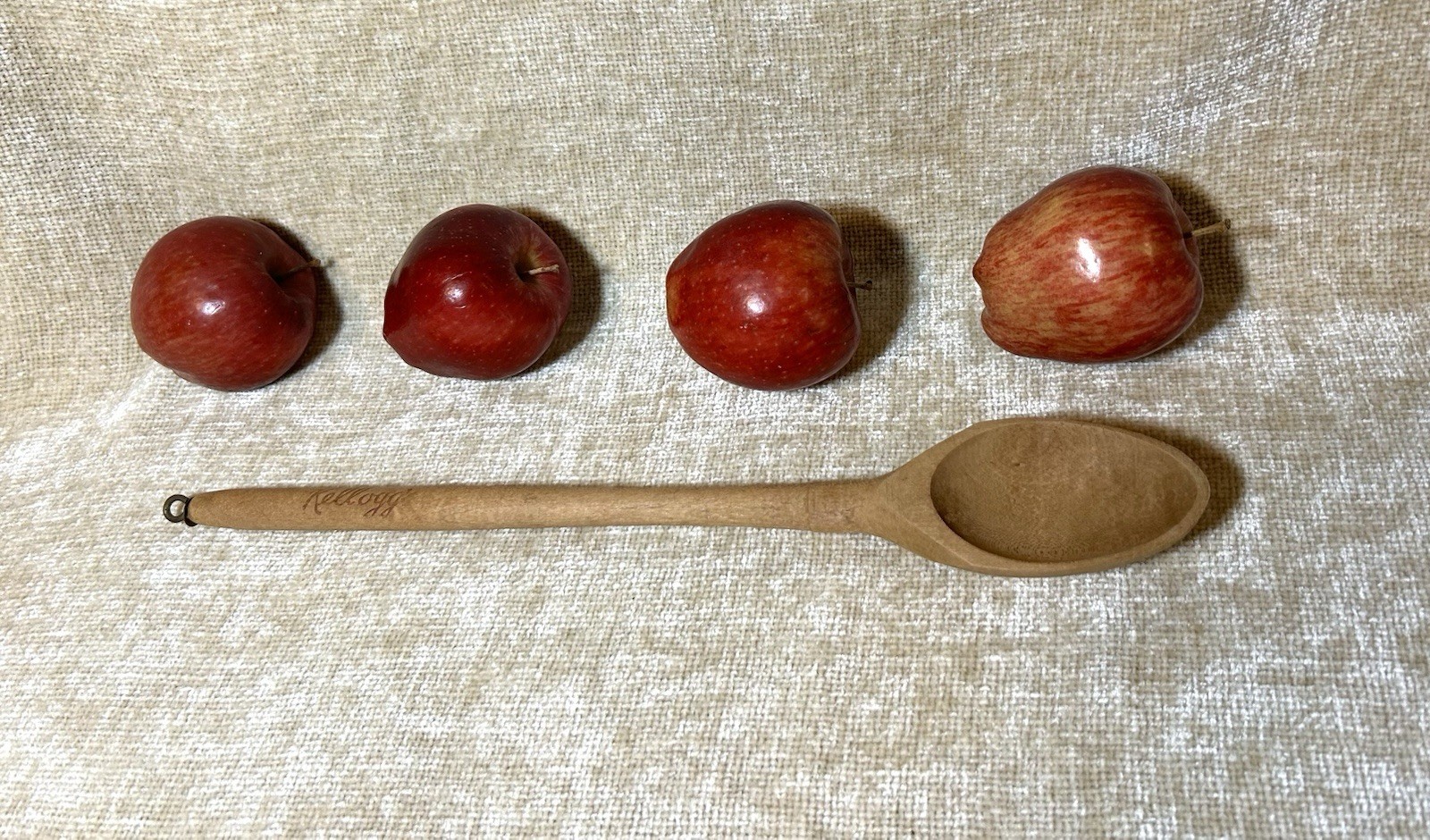 KELLOGS - ANTIQUE WOODEN KITCHEN SPOON - FARM HOUSE RUSTIC DECORATION