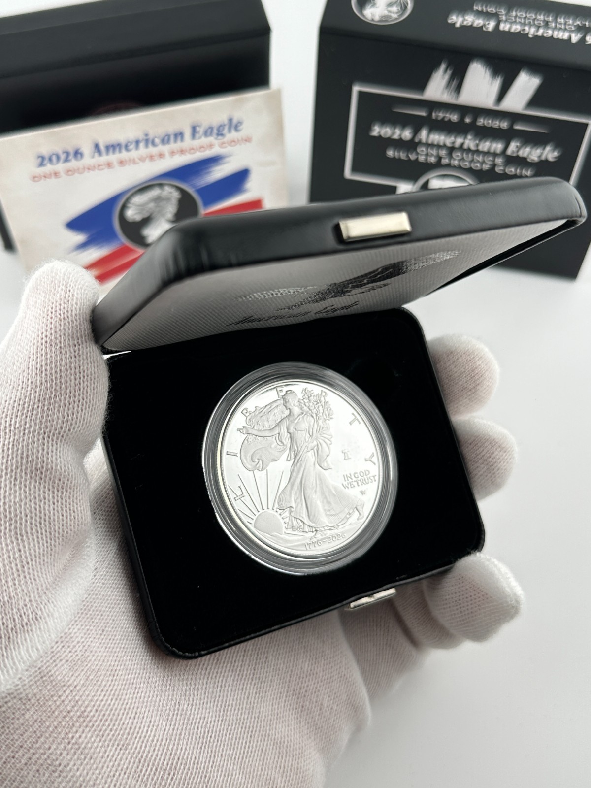 1776-2026 W American Eagle Proof Silver Coin ~ Semiquincentennial ~ OGP Box COA