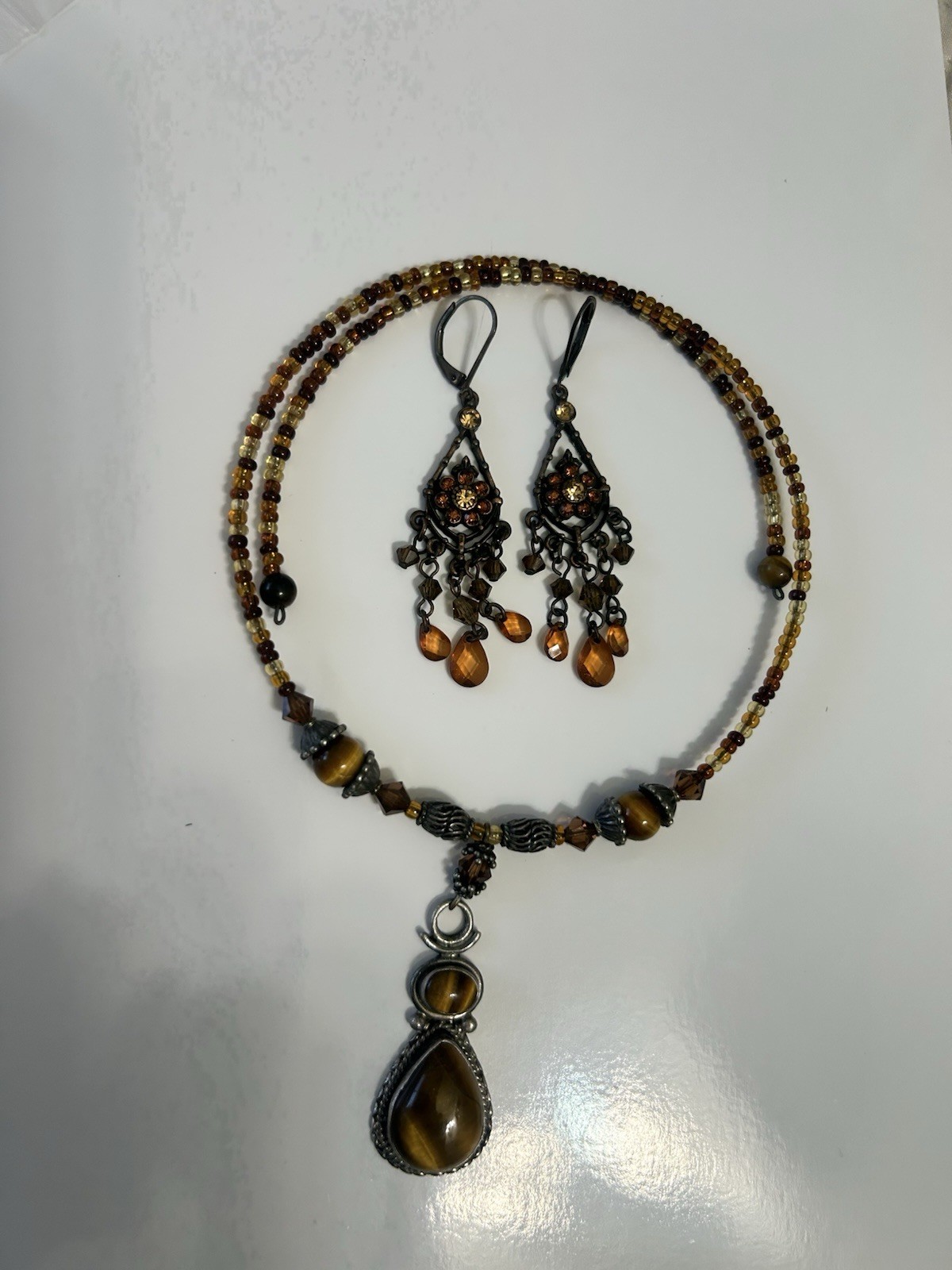 a vintage artisan statement jewelry set