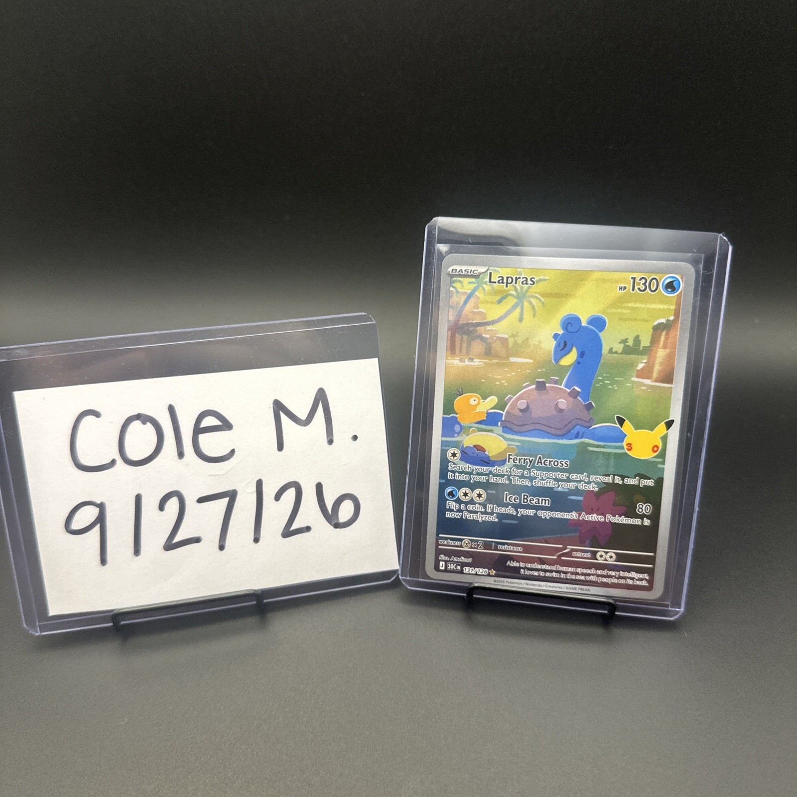 Lapras 131/128 Illustration Rare Pokemon 30th Anniversary Celebration Lapras 131/128 Illustration Rare Pokemon 30th Anniversary Celebration
