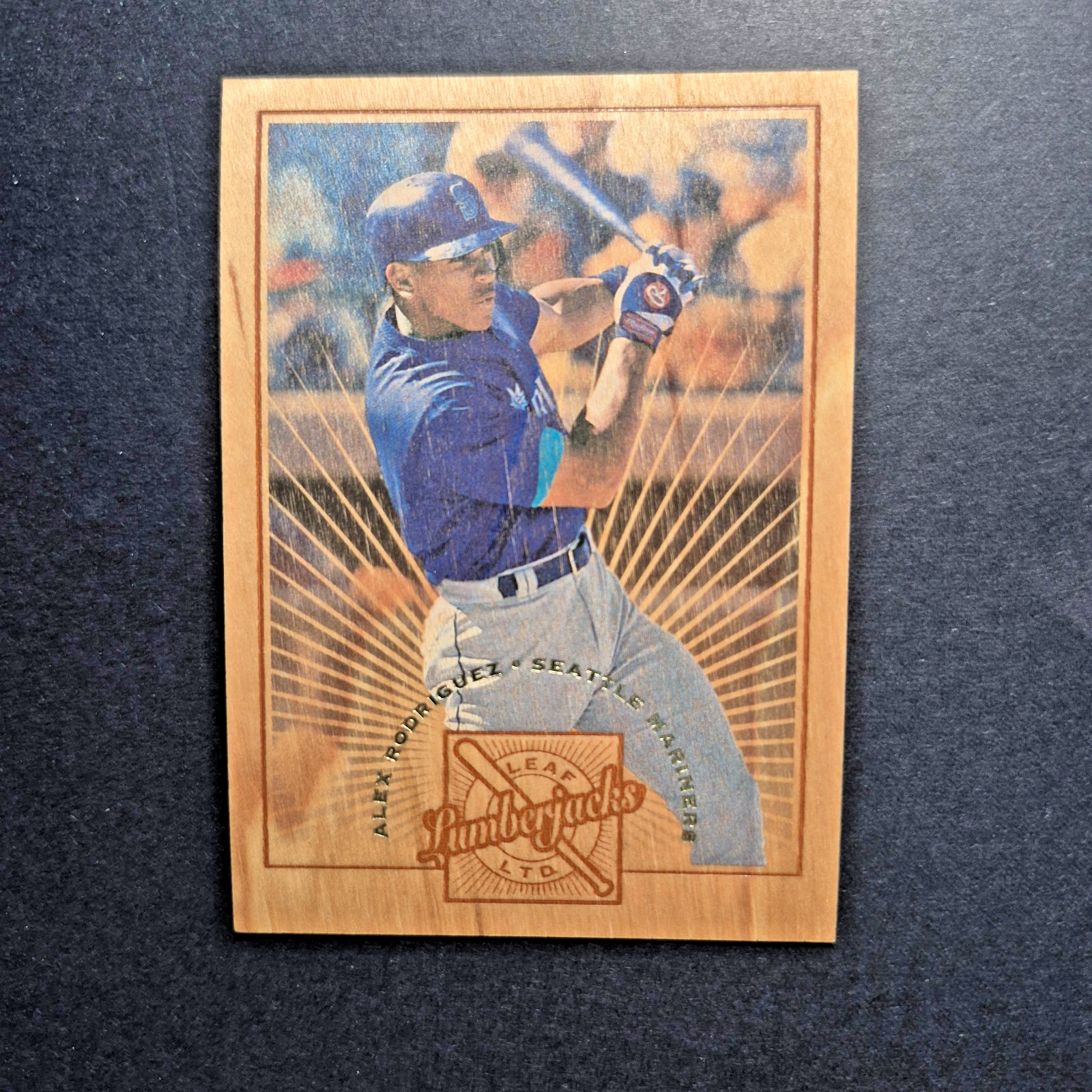 1996 Leaf Limited Alex Rodriguez #5 Lumberjacks Wood Insert #/5000 Mariners NM