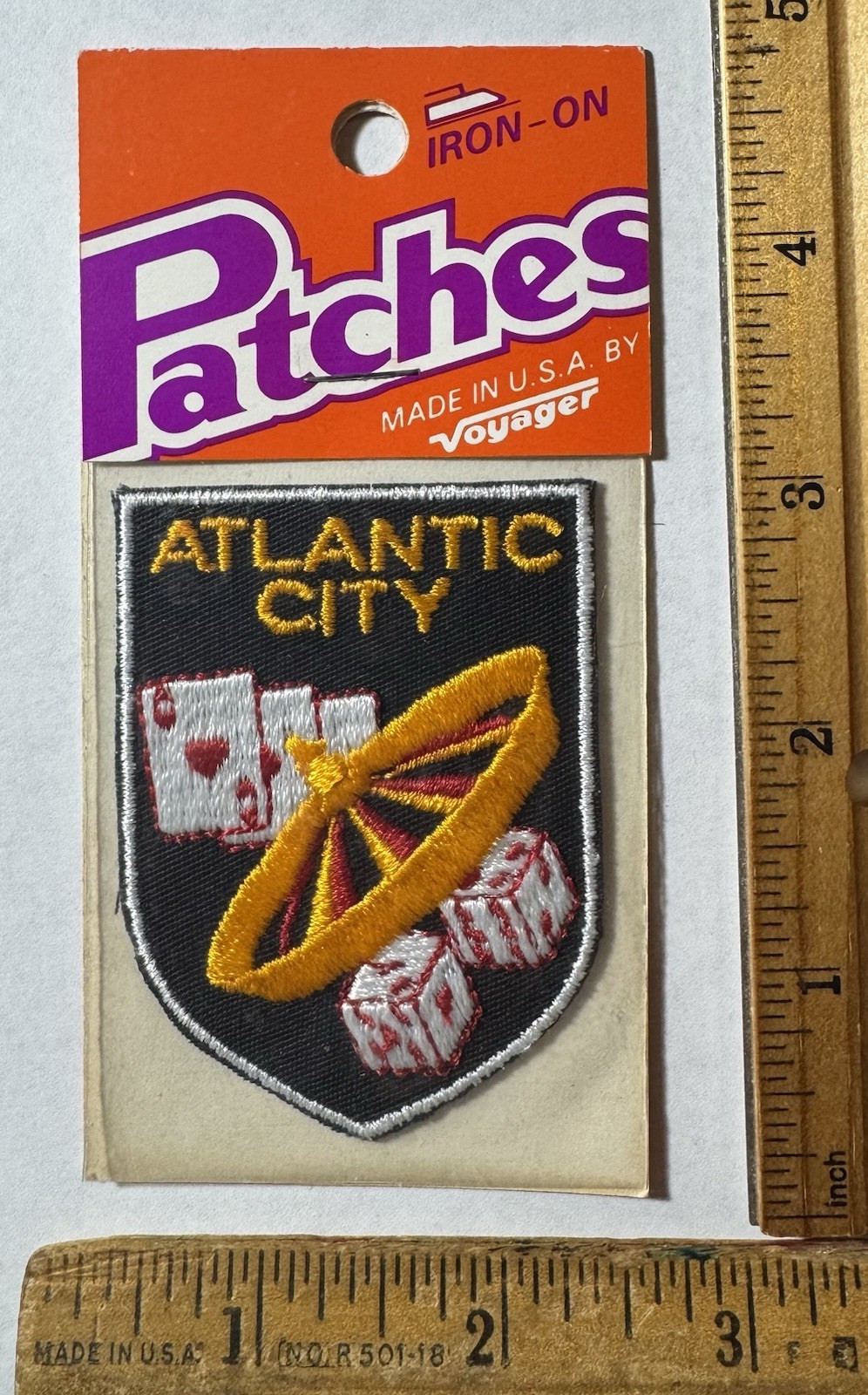 Vintage Atlantic City New Jersey Patch Voyager Travel Souvenir Casino Gambling